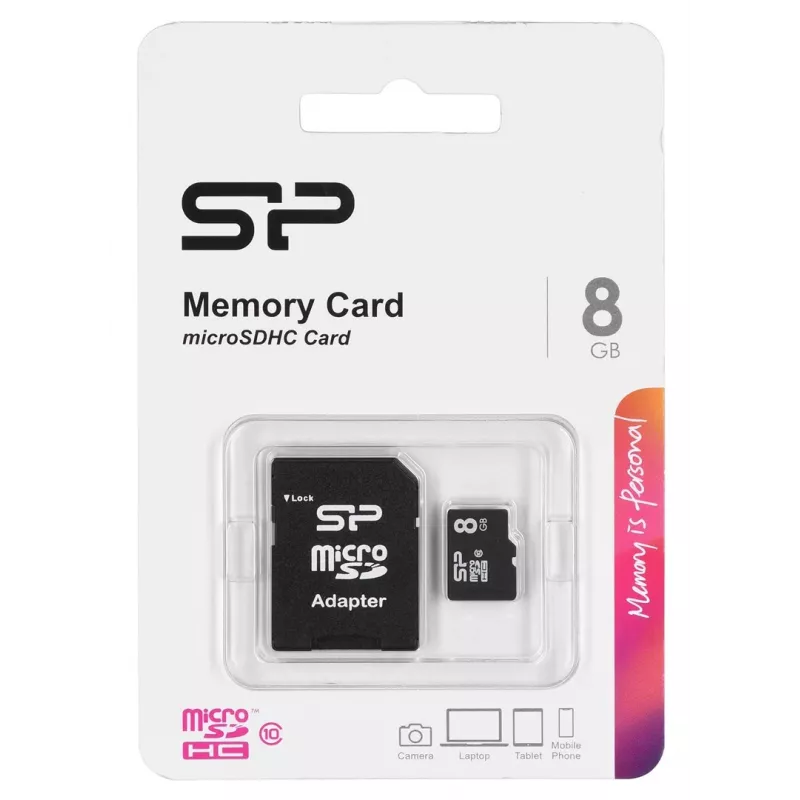Scheda di memoria Silicon Power SP008GBSTH010V10SP 8 GB MicroSDHC Class 10