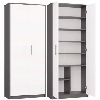 OLIV 2D CLOSED SHELVING UNIT, antracite/bianco SET