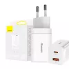 Baseus Super Si Pro caricabatterie rapido USB + USB-C 30W (bianco)