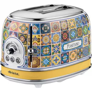 Ariete 155 Tostapane Positano, 810 W, 2 fette, 6 livelli di doratura, cassetto raccoglibriciole, funzione scongelamento, espulsione automatica, senza pinze