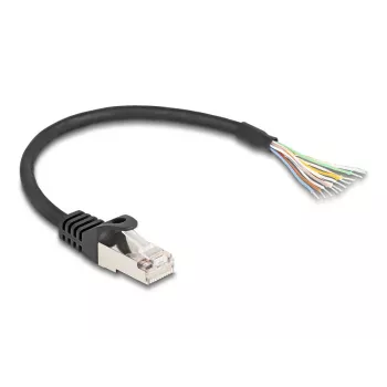 Cavo DeLOCK RJ50 connettore maschio su estremità libere S/FTP 0,25 m nero