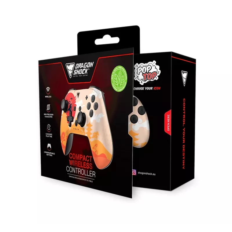 Dragonshock PopTop Compact - Gamepad - Nintendo Switch - pulsante Indietro - D-Pad - pulsante Home - tasto Reset - wireless - Bluetooth - USB Type-C (D