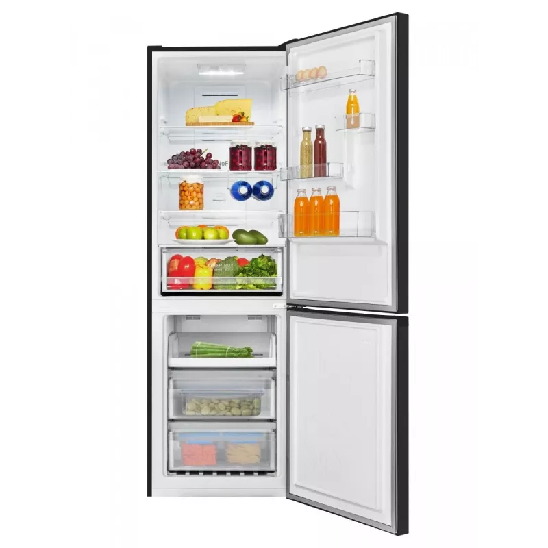 Amica FK3506D.2F(E) frigorifero combinato, congelatore in basso, 226 l frigorifero + 96 l congelatore, Total No Frost, classe energetica E, nero