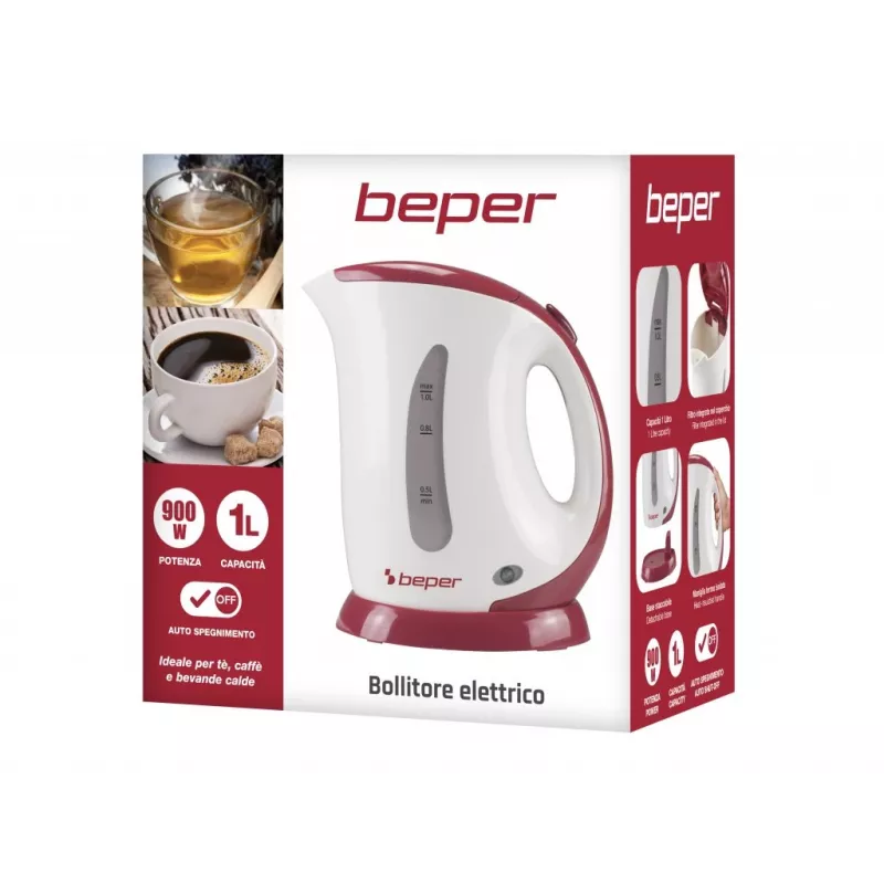 Bollitore elettrico Beper BB.050 1L 2200W bianco
