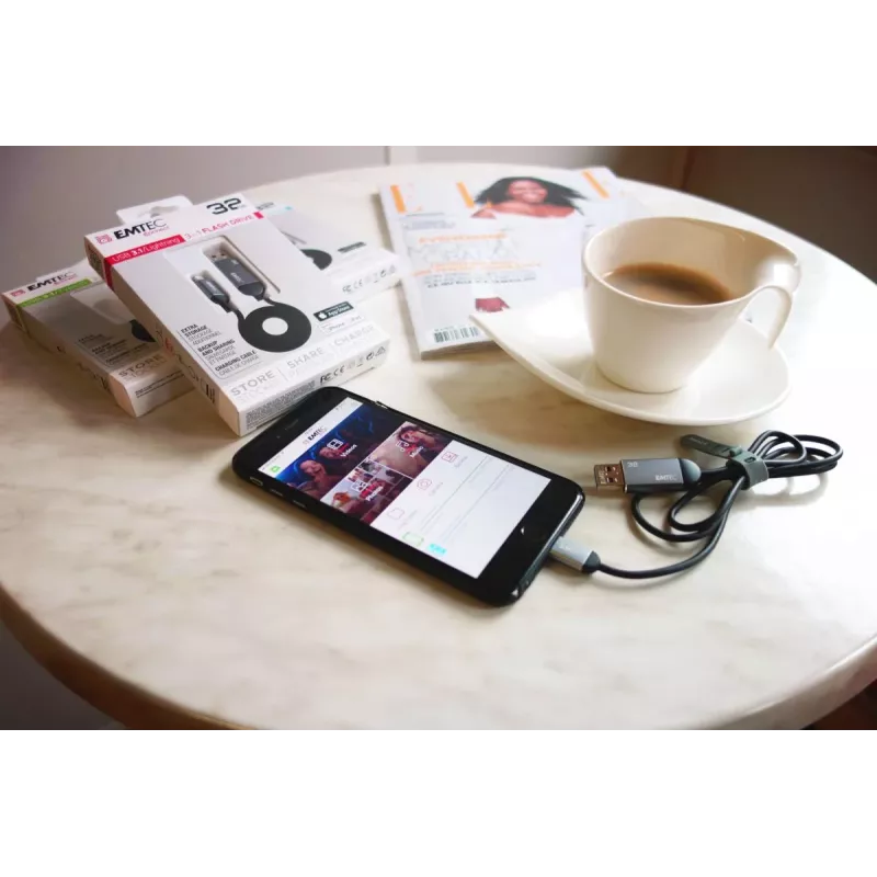 Cavo USB Emtec T700C2 1,2 m USB-C nero