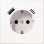 Presa tipo F Jung LS1520-15CAWW, 16 A, 50/60 Hz, IP20, custodia in plastica, USB 5 V