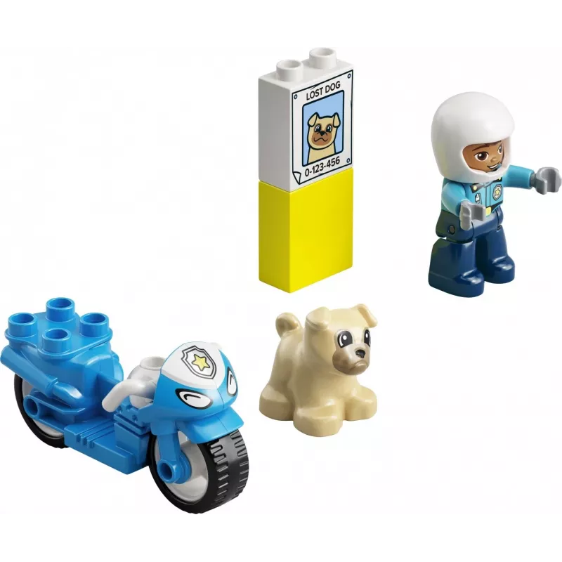 Set moto giocattolo LEGO Duplo Polizia 10967 con ruote mobili e figura di poliziotto