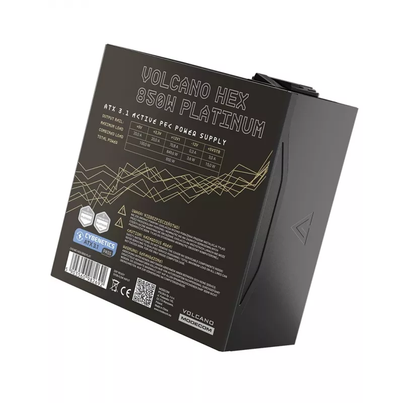 Alimentatore MODECOM Volcano Hex 850W Platinum modulare ATX 850 W 80 Plus Platinum