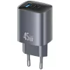 Caricabatterie T66 45W CC290 GaN ricarica rapida argento