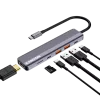 Hub USB Type-C CANYON DS-17 — HDMI, USB 3.2 Gen 1 A, USB-C, MicroSD, 10000 Mbit/s, grigio