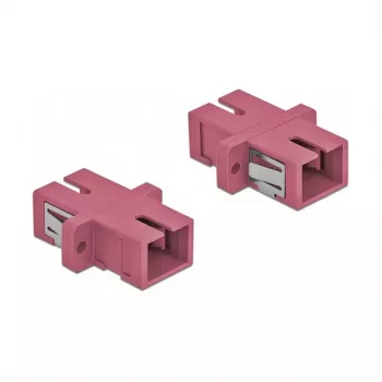 Connettore in fibra ottica SC femmina-femmina DELOCK 85995, viola, confezione da 4
