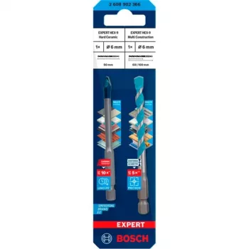 Set di punte Bosch Expert HEX-9 MultiConstruction 6 mm, 2 pezzi