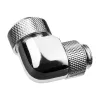 Raccordo a compressione Alphacool Eiszapfen 13mm HardTube 90° girevole G1/4 - raccordo a gomito per impianti di raffreddamento a liquido - cromo