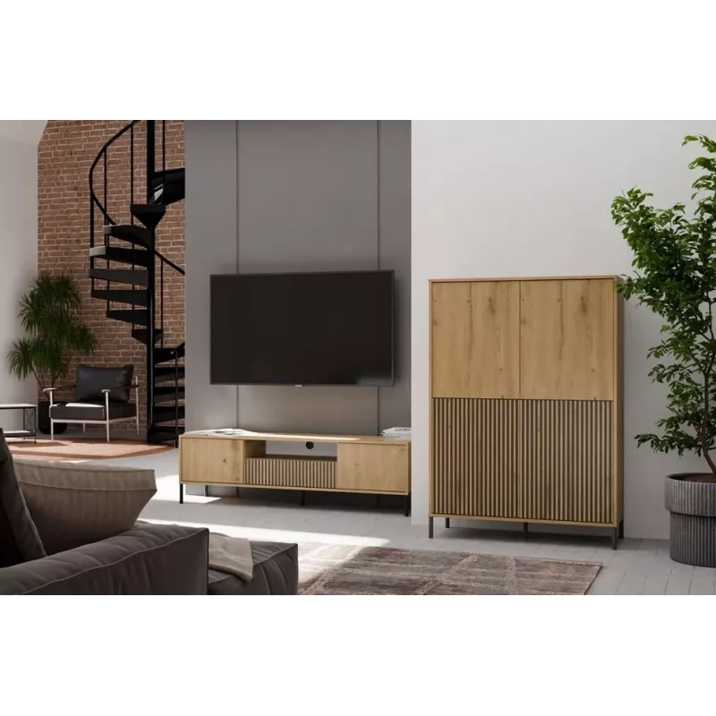 KAMARO 4DK stretto/GŁ rovere ARTISAN VETRINA