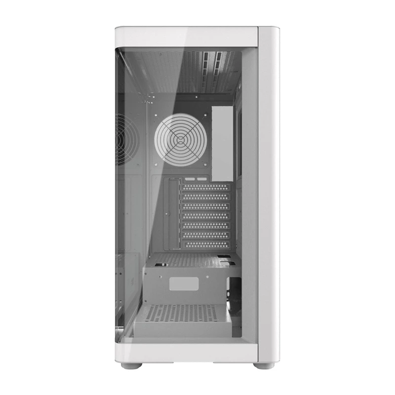 Case per computer DarkFlash DS900G bianco — Mid-Tower, vetro temperato, senza ventole
