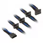 Cavo SilverStone 4 pin Molex a 4x SATA, 300 mm - nero/blu