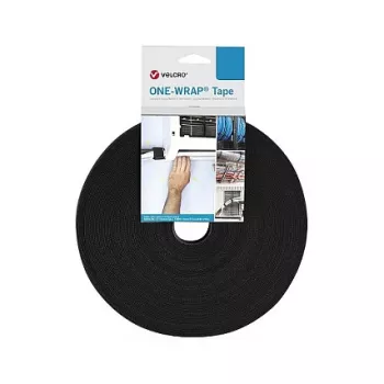 Fascia portacavi in velcro rotolo 25 m × 50 mm — poliammide/PP, nero
