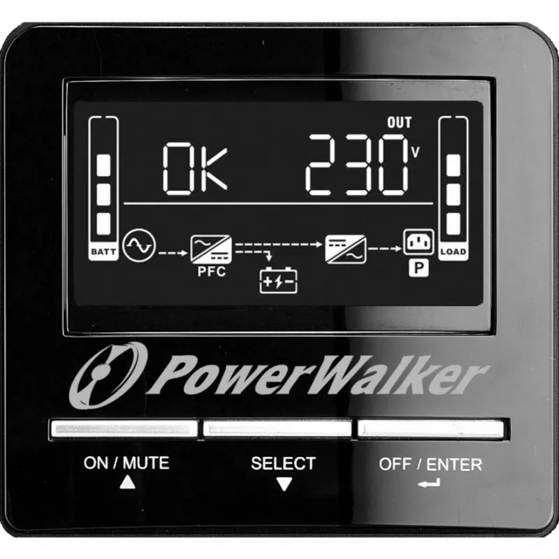 PowerWalker VI 1100 CW UPS line-interactive 1100 VA (1,1 kVA), 770 W, 7 Ah, RS-232, USB, nero