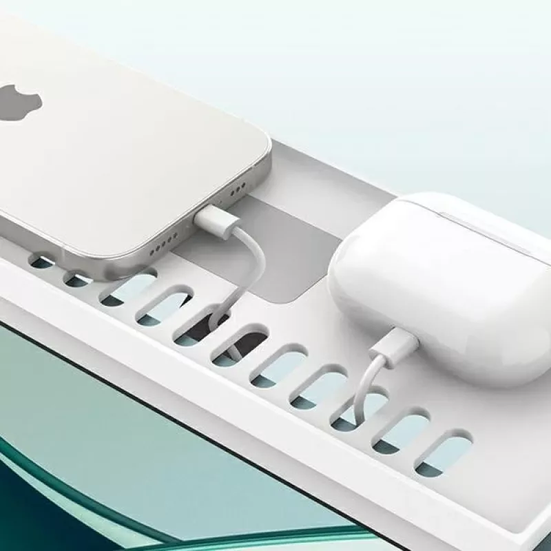 Supporto portaoggetti per iMac 312 bianco