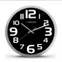 Orologio da parete Esperanza EHC013K Zurich nero quarzo ovale 25 cm, cornice in alluminio, 4 cm di spessore