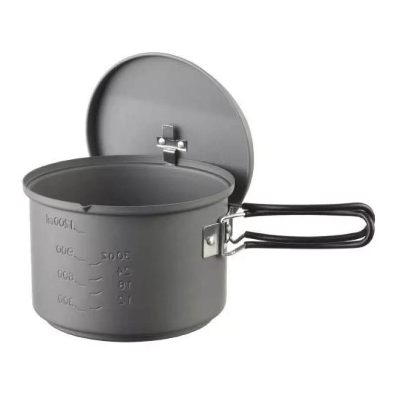 ESBIT set da cucina con fornello ad alcol, alluminio 1,5 L, Ø15,4 cm, H115 mm, nero