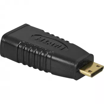 Wentronic Goobay adattatore HDMI™, connettore femmina HDMI standard (tipo A), nero - connettore femmina HDMI™ A > connettore maschio HDMI™ C (Mini) (68841)