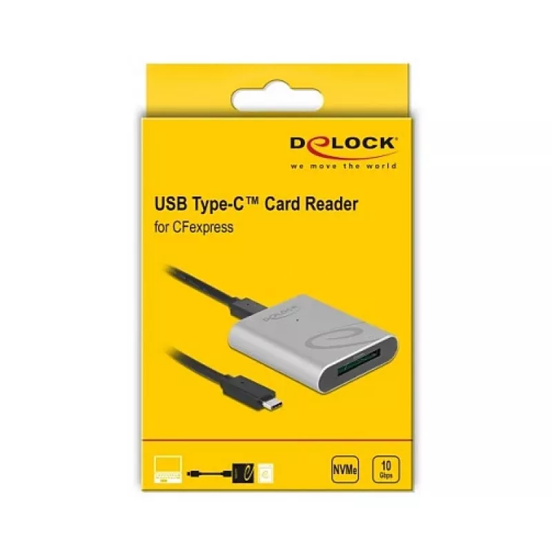 Lettore di schede DeLOCK 91751 USB 3.2 Gen 1 Type-C argento