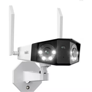Reolink Duo Series W730 - telecamera Wi-Fi da esterno 4K, doppio obiettivo, vista panoramica 180°, riconoscimento persone/veicoli/animali