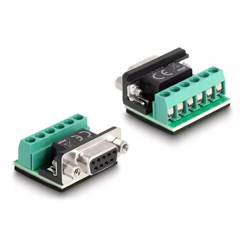 DeLOCK 63465 Adattatore da USB 2.0 Type-A a seriale RS-422/485, morsettiera a 6 pin, 1,8 m, nero/trasparente