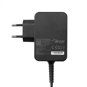 Alimentatore per notebook USB-C GaN Akyga AK-ND-81 65 W, PD 3.0, 5–20 V, cavo 1,8 m, nero