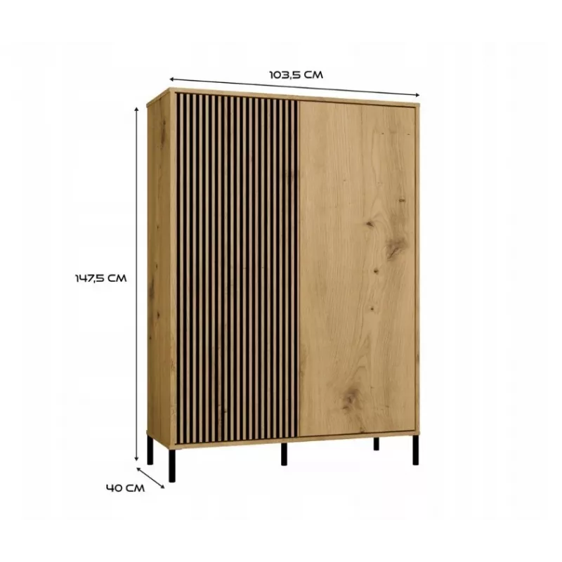 KAMARO 2DD stretto/GŁ rovere ARTISAN VETRINA