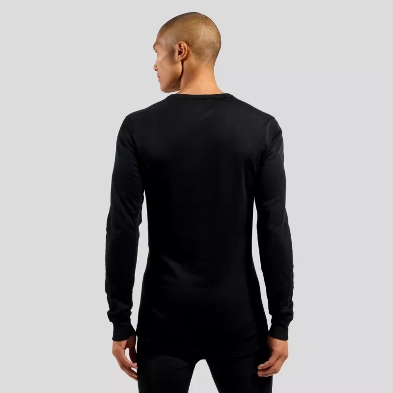 Odlo BL TOP girocollo manica lunga ACTIVE WARM ECO maglietta uomo, taglia M, nero