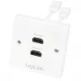 LogiLink AH0015 Presa a muro HDMI, 2 porte, bianca