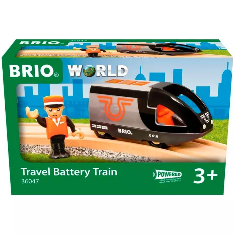 Treno passeggeri BRIO 63604700 arancione-nero, set treno giocattolo in legno, compatibile con binari BRIO