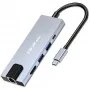 Hub USB-C QOLTEC 53795 5-in-1 con 100W PD, 2×USB-A, HDMI 4K, RJ45