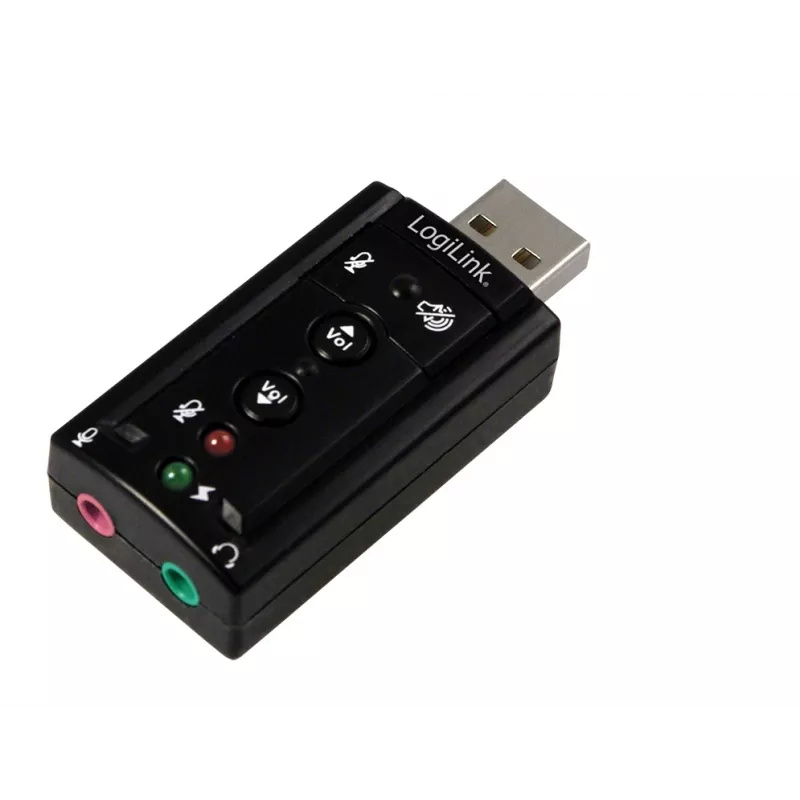 Scheda audio USB esterna LOGILINK UA0078, 7.1 canali, interfaccia USB, compatta 124×194×34 mm, 80 g