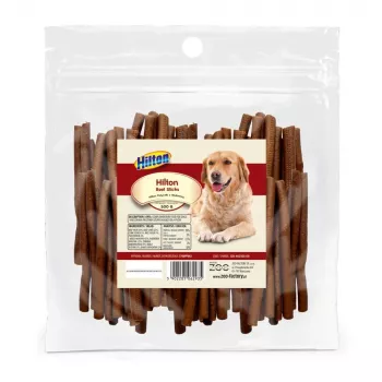 Snack per cani Hilton Soft Beef Sticks 500 g — strisce morbide da masticare di manzo per l'igiene dentale per cani adulti, sacchetto da 500 g