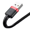 Cavo USB-A a Lightning Baseus Cafule 2.4A QC 3.0, 1 m — nero/rosso