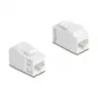 Delock 90719 Accoppiatore modulo Keystone RJ45 jack a RJ45 jack, Cat.6A UTP, bianco