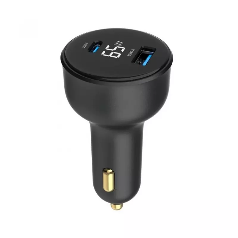 CARICABATTERIE DA AUTO USB 2PORT/TA-UC-AC2PD30LCD-CAR01 GEMBIRD