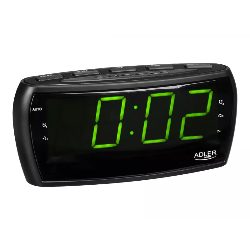 Radio sveglia Adler AD 1121 — radio sveglia, sintonizzatore FM/AM, display LED, batteria di backup, nero