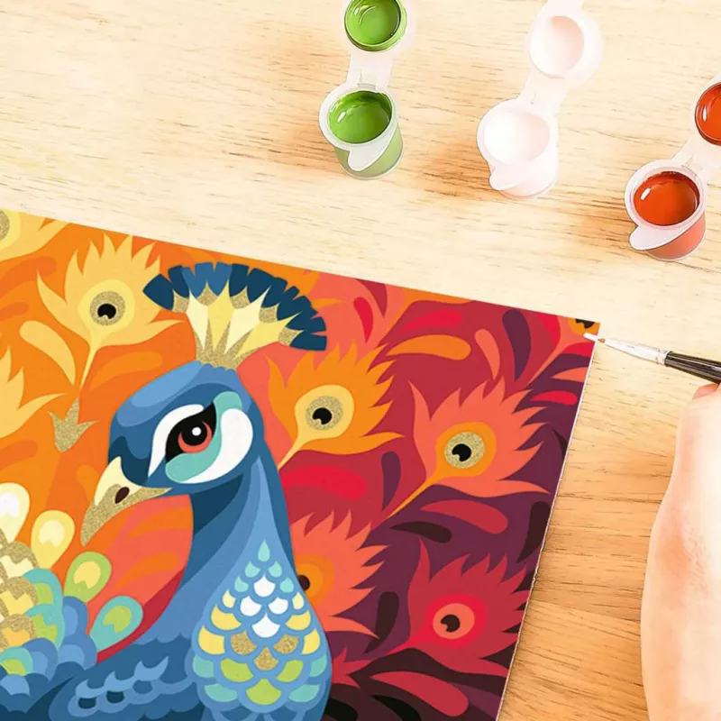 Set di pittura e colata Ravensburger CreArt Proud Peacock — set di pittura