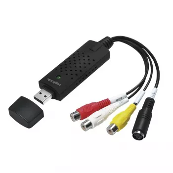 Acquisitore video USB 2.0 LogiLink. USB A maschio verso 3xCinch + MiniDIN5 femmina. nero