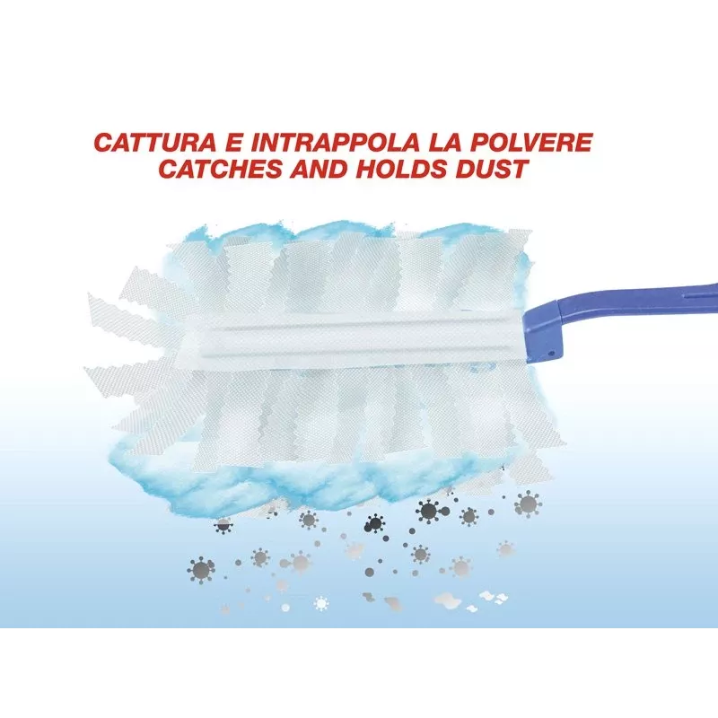 Set piumino per la polvere Beper C203PUL004 con 10 ricariche — set piumino a mano, teste in microfibra sostituibili