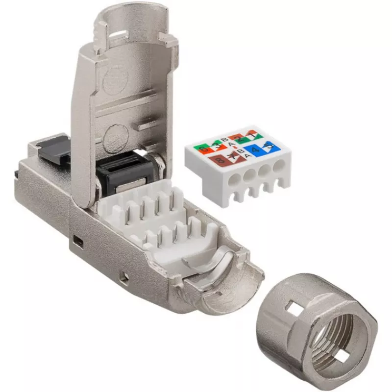 Connettore maschio RJ45 Goobay CAT 8.1 STP schermato, montaggio a crimpare in campo (61130)