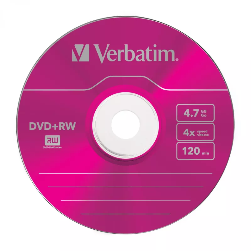 VERBATIM 43297 Verbatim DVD+RW slim Jewel Case 5 4.7GB 4x colore