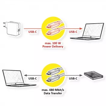 Cavo USB VALUE 11.99.8310 3 m USB C nero USB 2.0