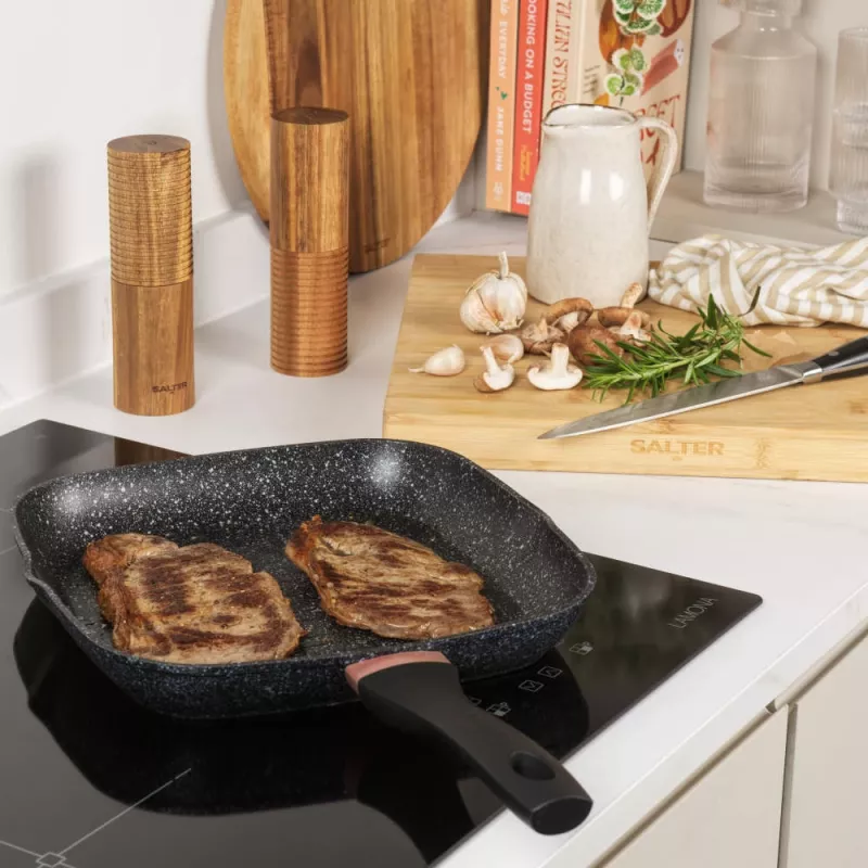 Padella grill Salter BW10702BRMFOB 28 cm Megastone con Thermo Collar