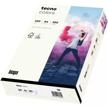 Inapa Tecno colors bianco A4 — 250 fogli, 160 g/m²