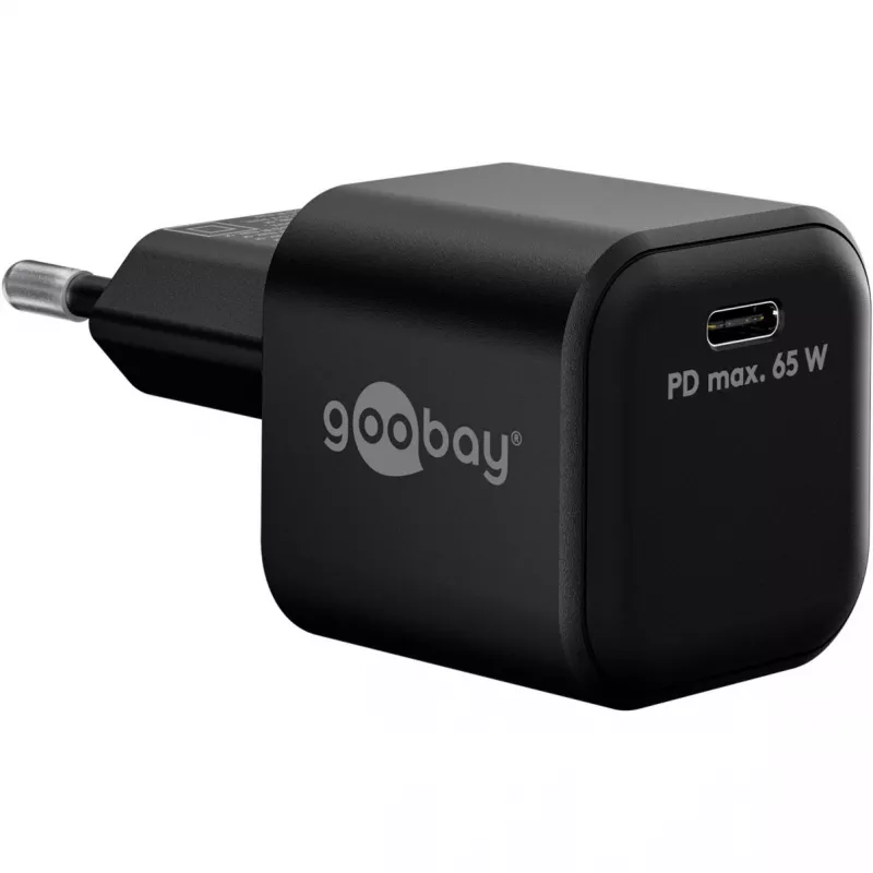 Set di ricarica USB-C GOOBAY 74774 – caricabatterie da 65 W con cavo USB-C in tessuto da 1 m
